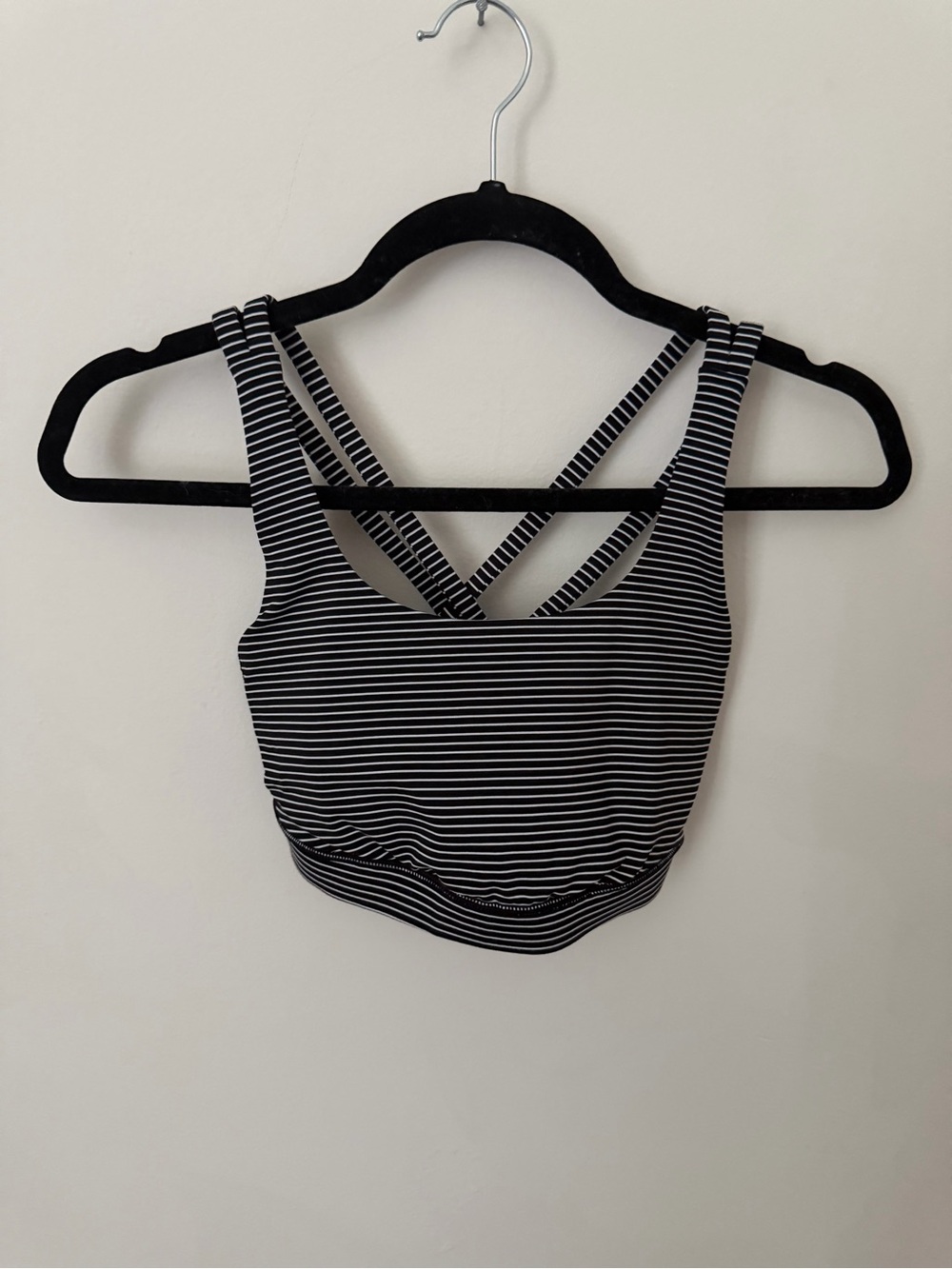 lululemon athletica Black and White Striped Sports Bra